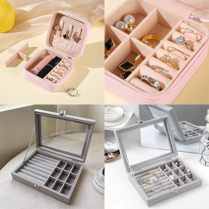 首饰盒/箱 送闺蜜旅行家庭大容量饰品盒耳饰耳钉耳环收纳盒盒子