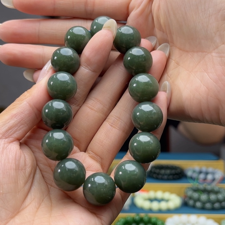 手链未镶嵌和田玉纯天然新疆且末蓝卡16