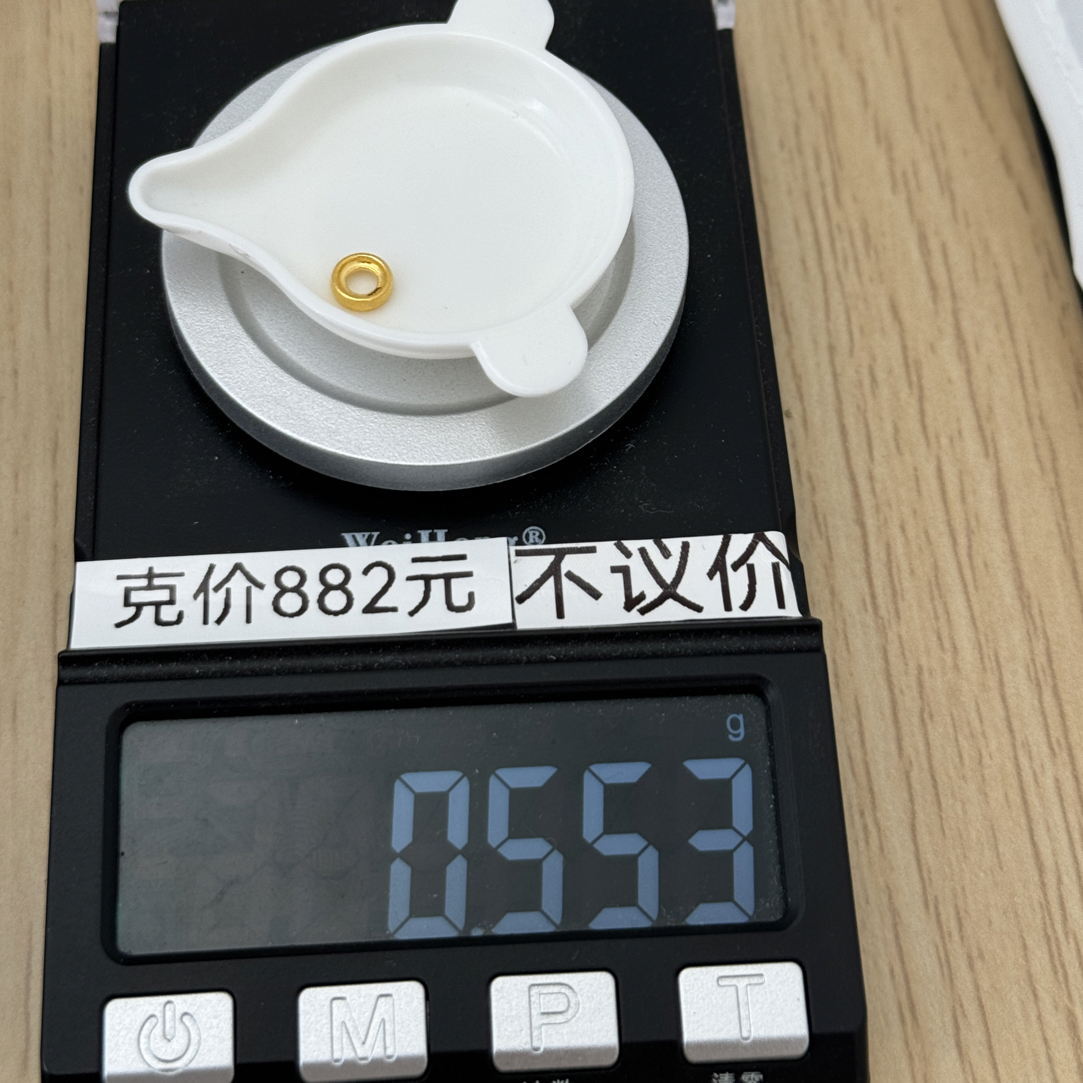 足金999 6mm车轮卡环0.553g怡