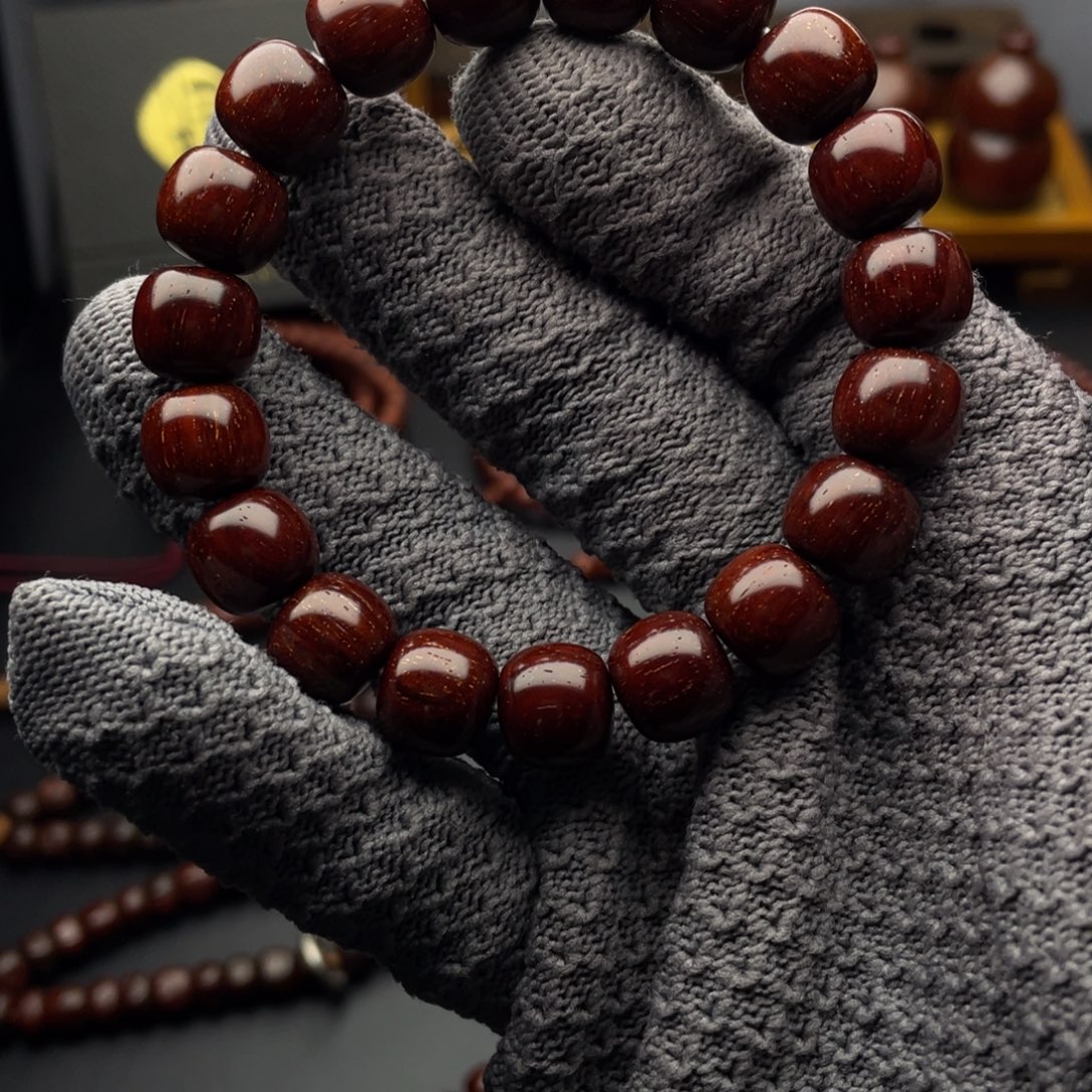 浮***光小叶紫檀手串/手链印度小叶紫檀鳞底小满星原汁原味