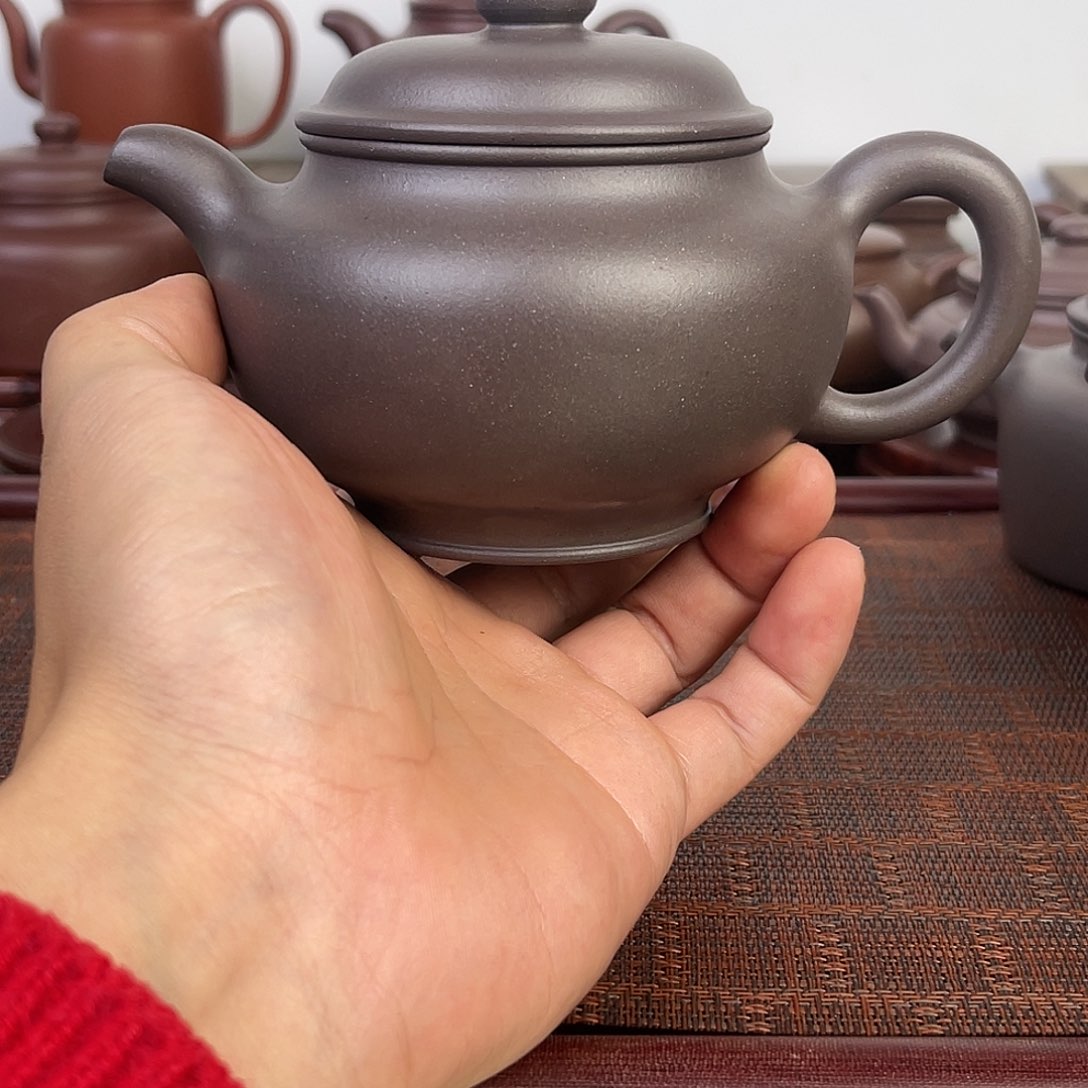 紫砂茶壶完美天青全手矮掇只