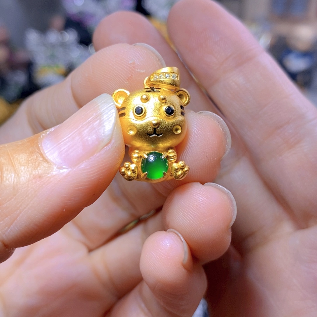 翡翠耳钉银S925镶嵌天然翡翠