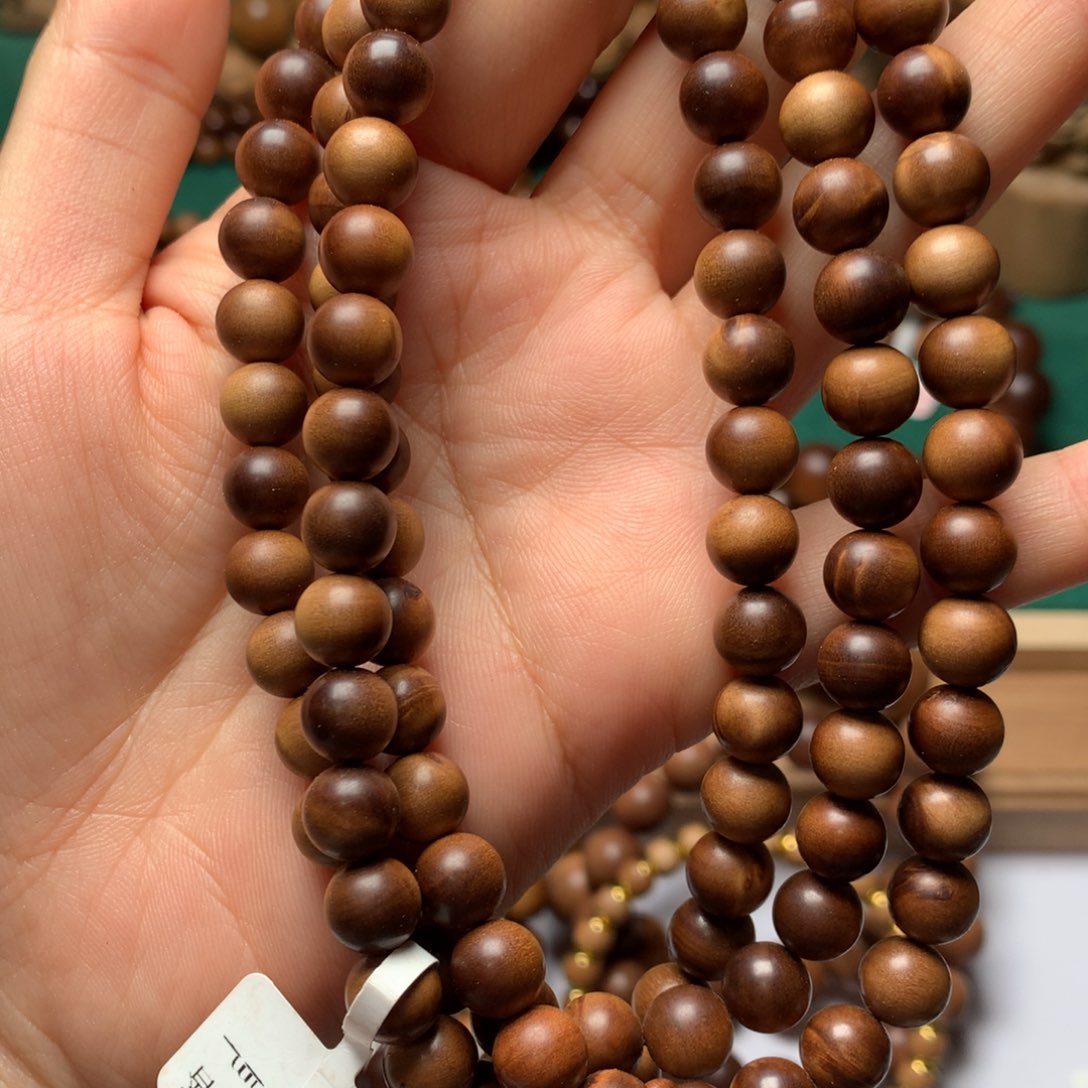 檀香木手串/手链老山檀香多圈0.8沉水瑕疵