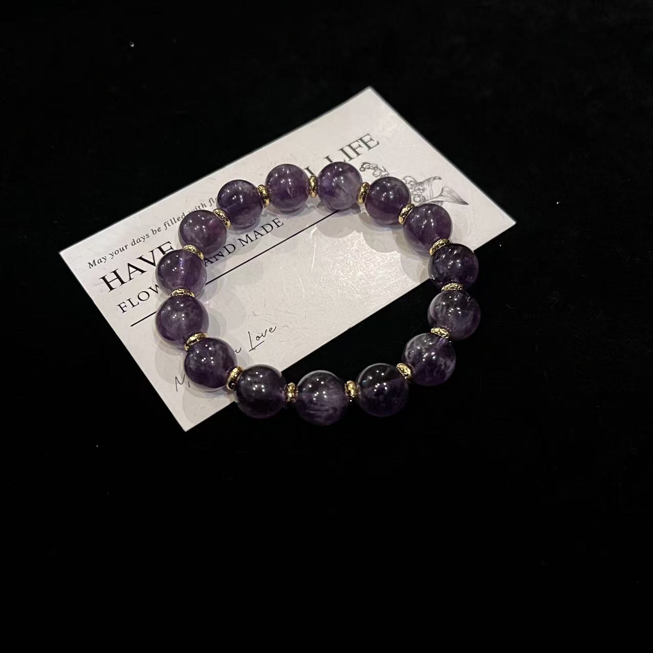 D751 11mm紫兔毛设计款手串 多样性发一