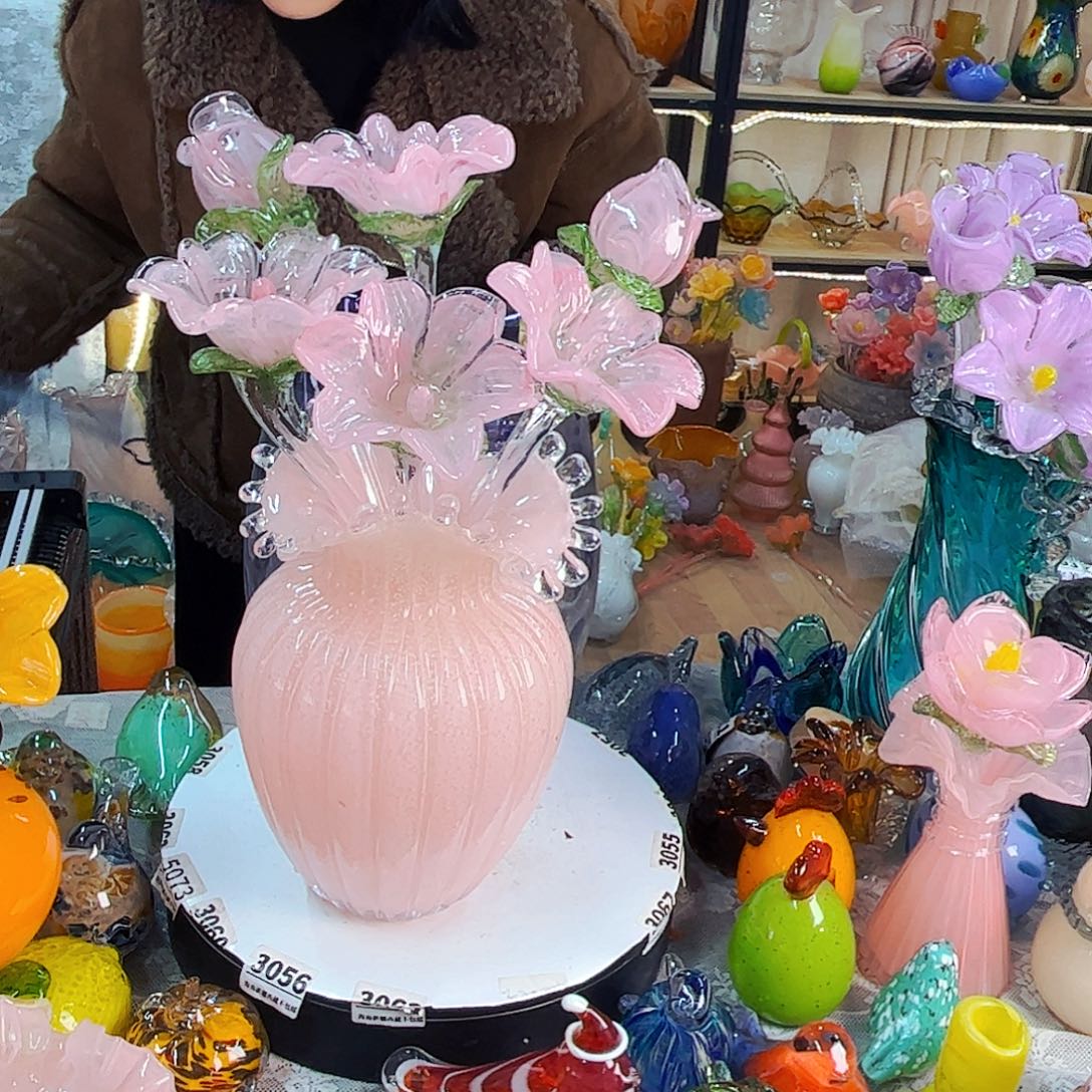 阿***可6花1瓶福利家悦琉璃工艺品