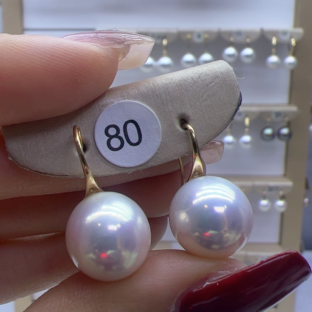 淡水珍珠耳饰18K金镶嵌