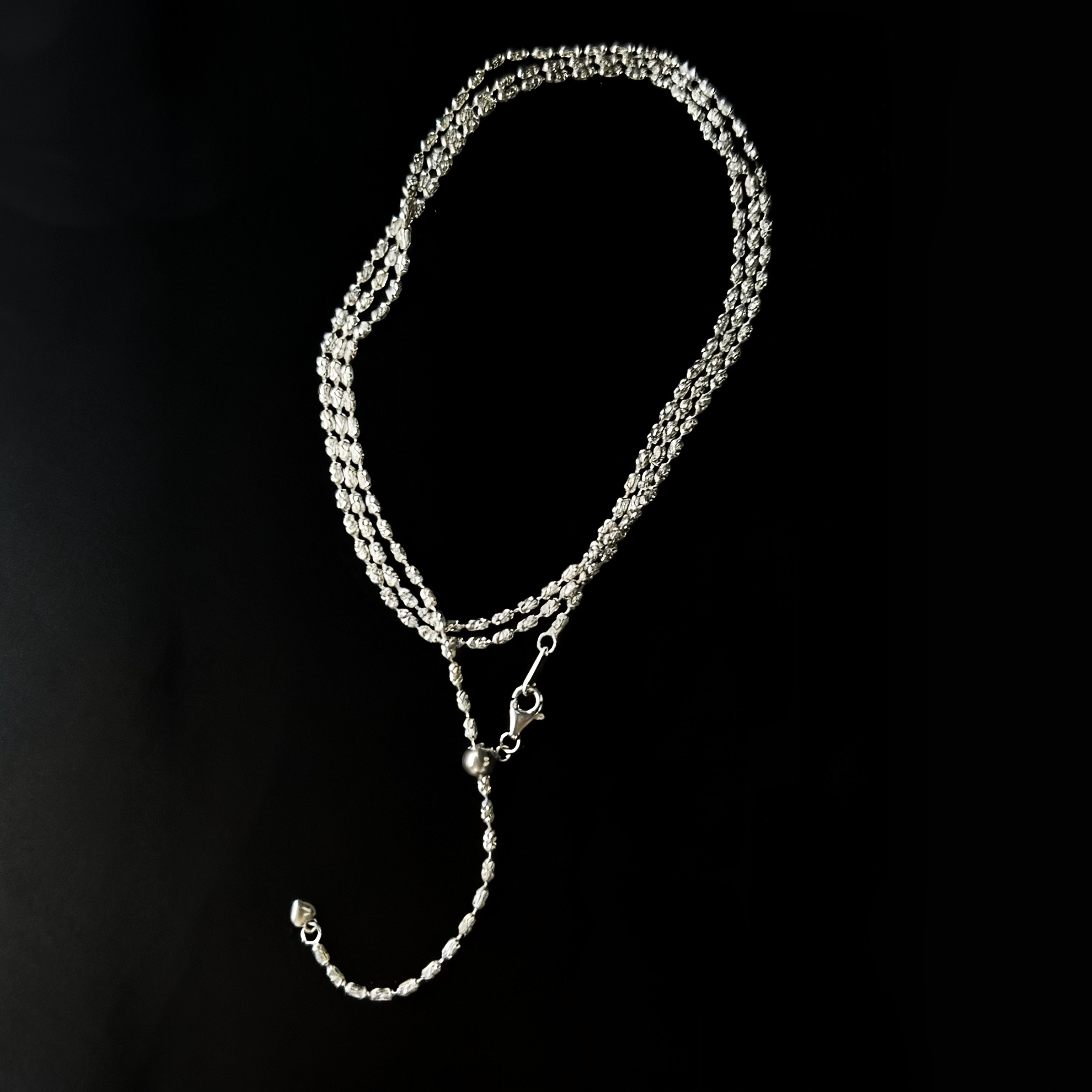 链子925银 【闪闪星】时尚气质 s925银 可调节重工银链 （长度：80cm）