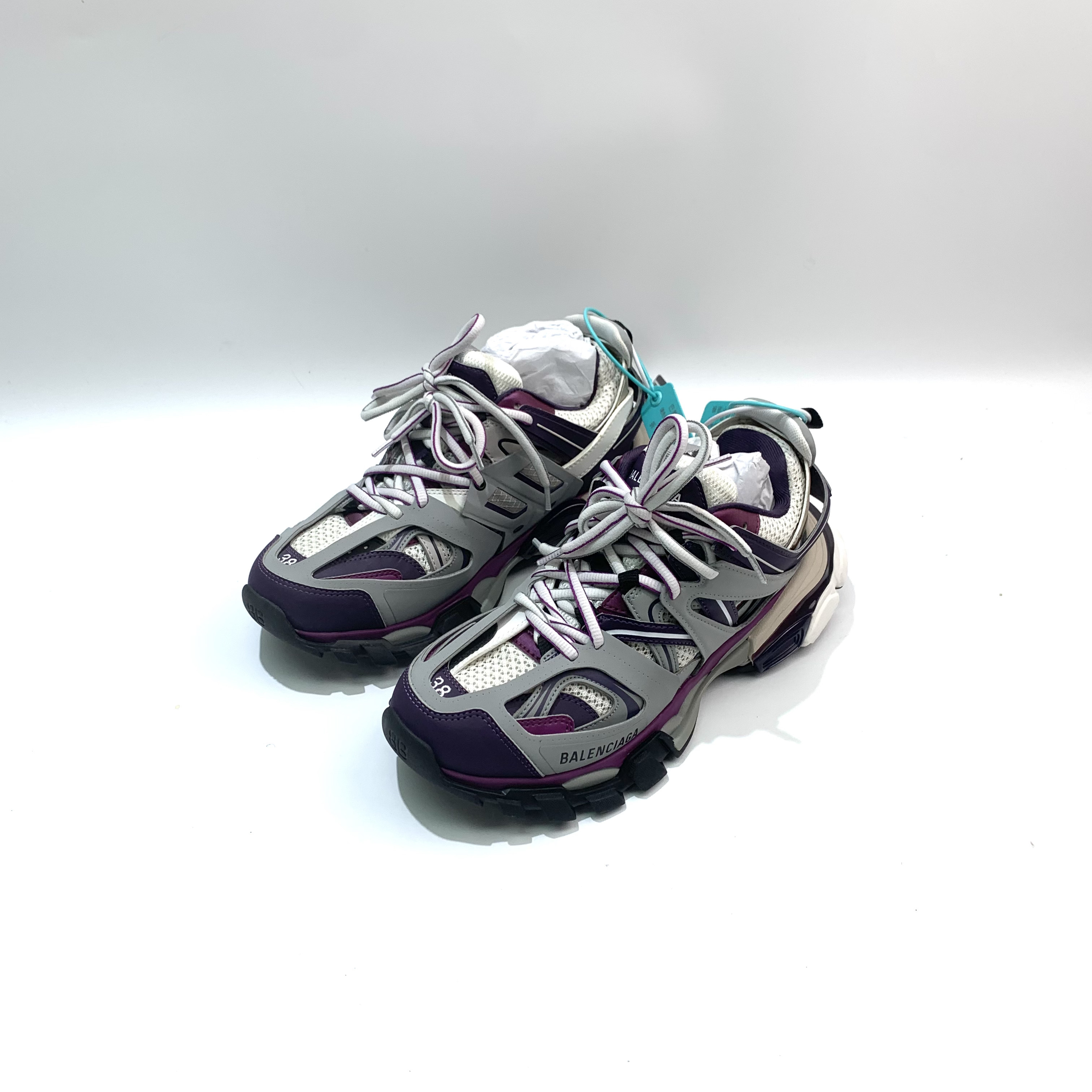 未使用 Balenciaga/巴黎世家 38码 白紫色Track1.0老爹鞋bl0550