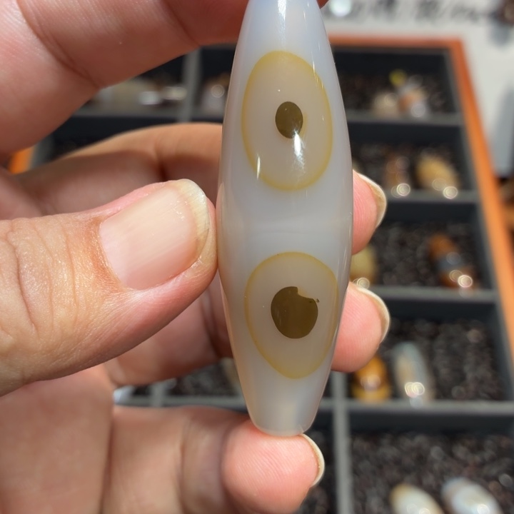 星***痕玛瑙/玉髓散珠_HEIMORI 天然天珠