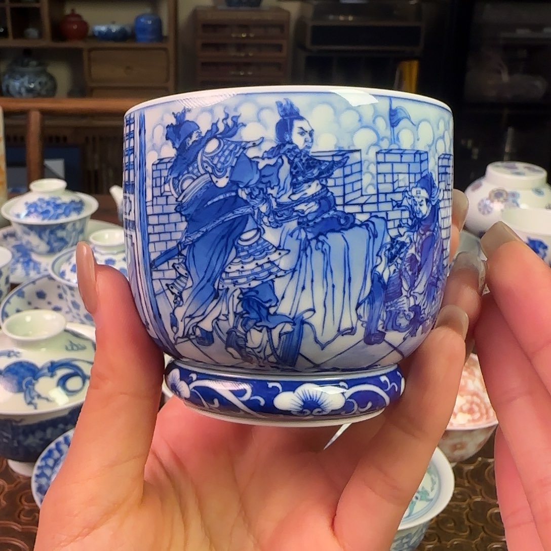 原九段画师沈燕鸿三国虎牢门容天