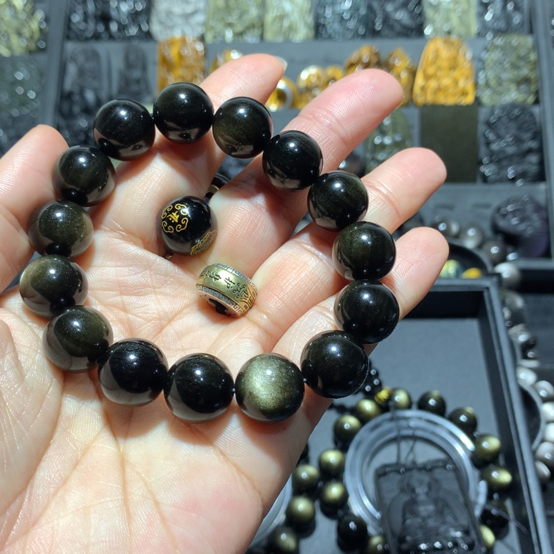 黑曜岩手链未镶嵌雪**狐