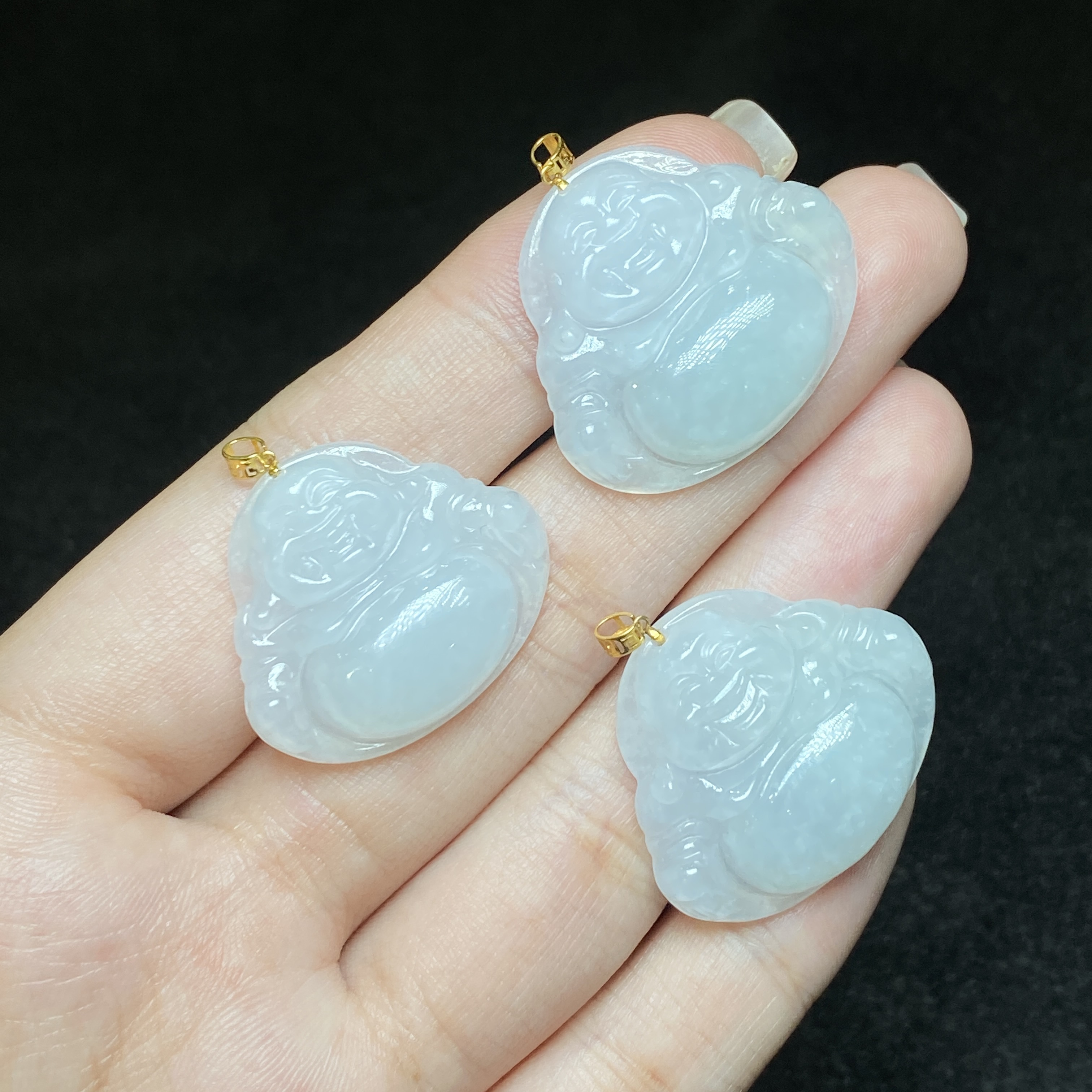 【小北好物】18K金翡翠吊坠约22*26mm【多样性发一件】QS27X203