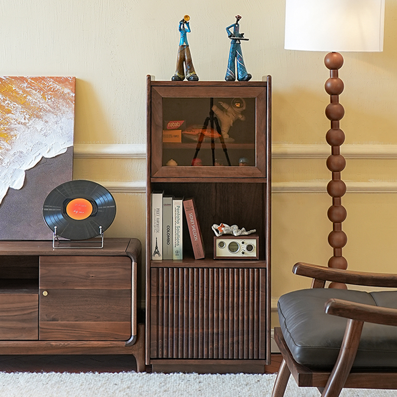 致典北美黑胡桃木实木餐边柜美满边柜收纳储物柜客厅酒柜书柜