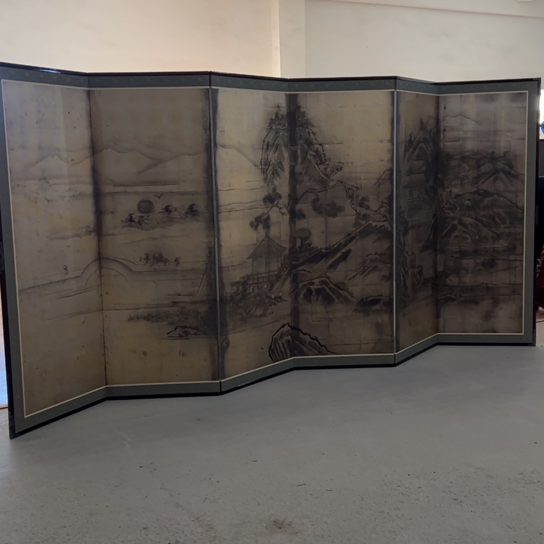 绘画屏风框画茶空间设计