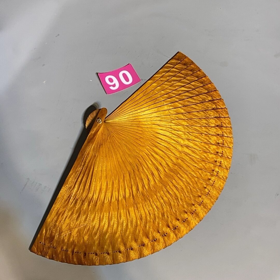 【凤尾瘤疤】金丝楠木扇子小叶桢楠苏扇一物一拍