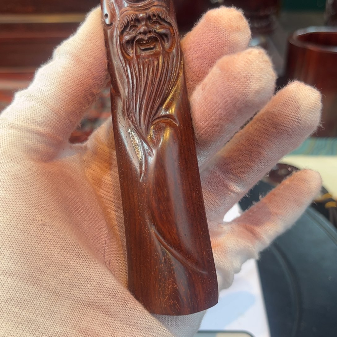 第***糖红木印度小叶紫檀手把件