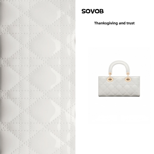 手工时尚百搭横三格真皮女包白色 DH DF 横版白色