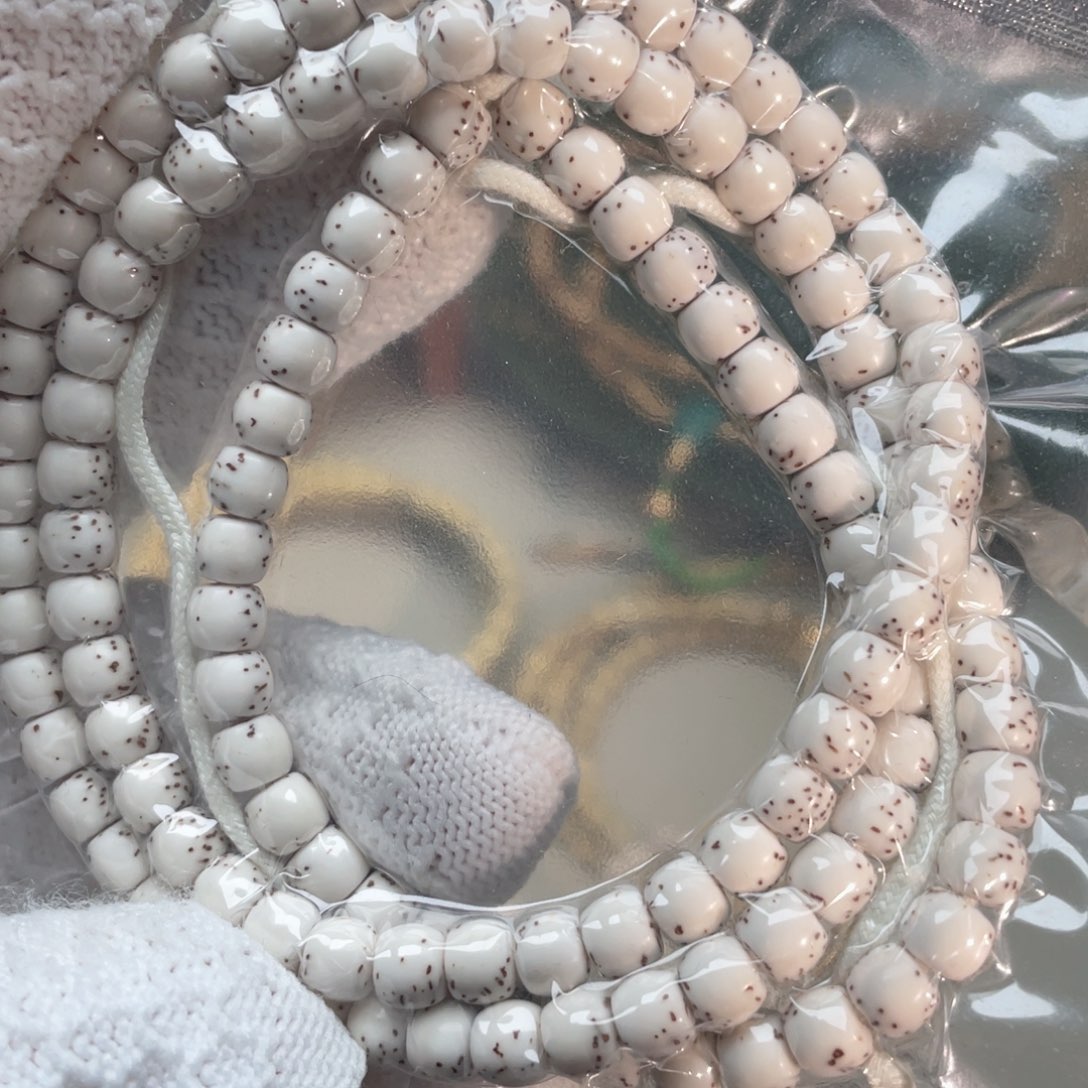 星月菩提吊坠鼓珠108瓷白