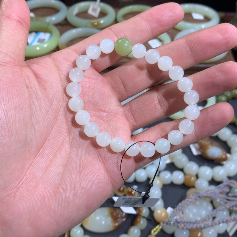 【闪购商品】和田玉手链未镶嵌新疆且末天泰矿白玉手串