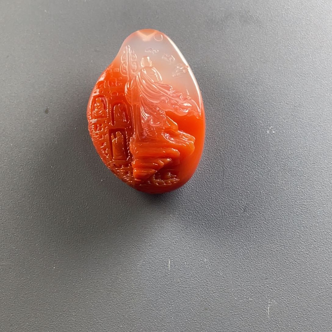 椰***冻南红玛瑙未镶嵌保山天然原矿杨柳冰飘悟道挂件