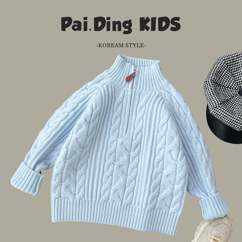 【小首尔】Q5现货-冬装儿童半高领套头针织毛衣打底衫HCXZ3837