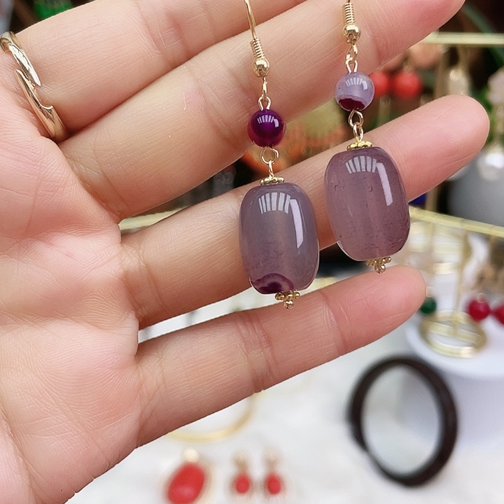 玛瑙/玉髓耳钉合金