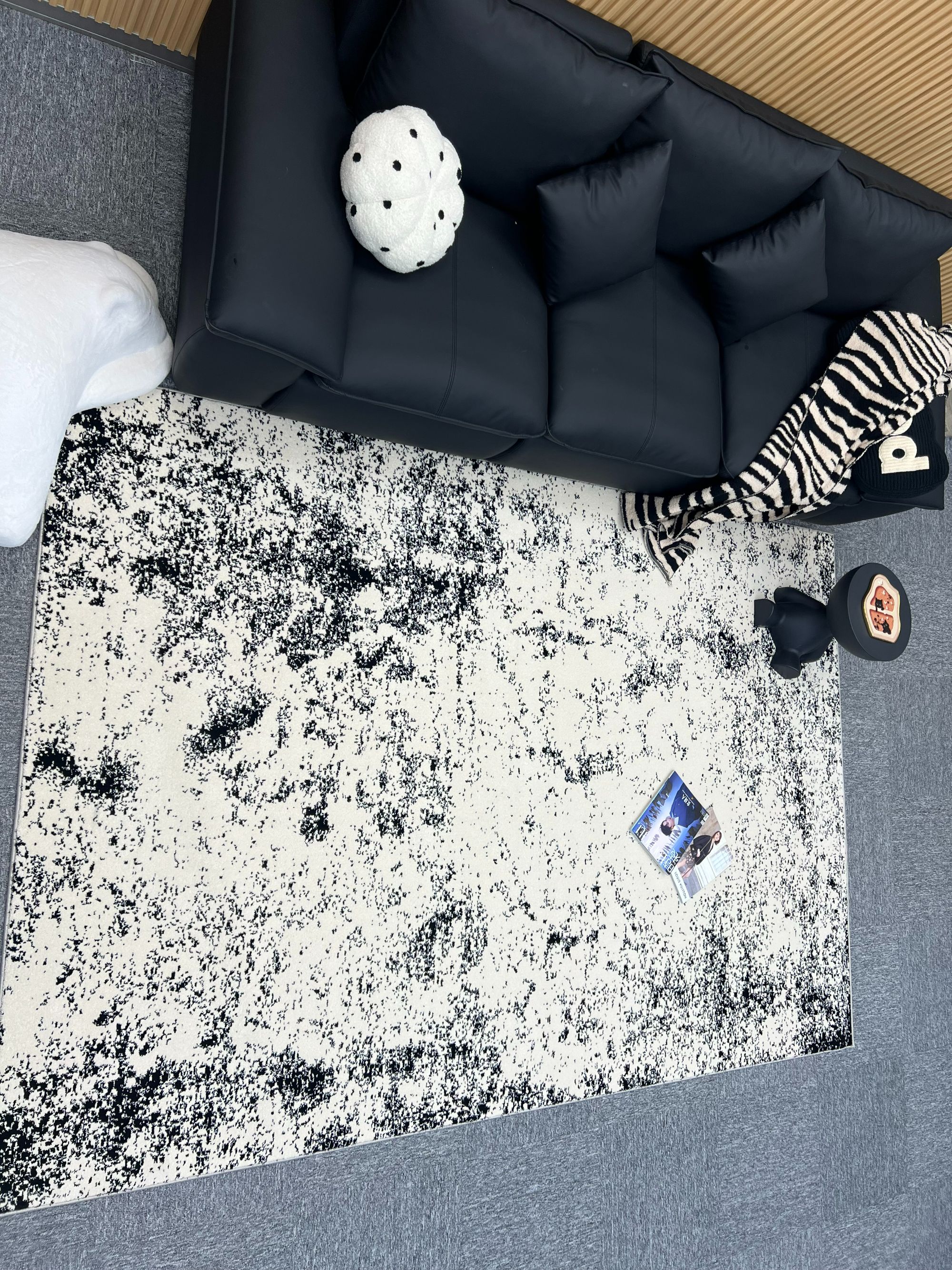 无胶防水意式极简地毯素色客厅奶油风地毯床边毯茶几垫地毯
