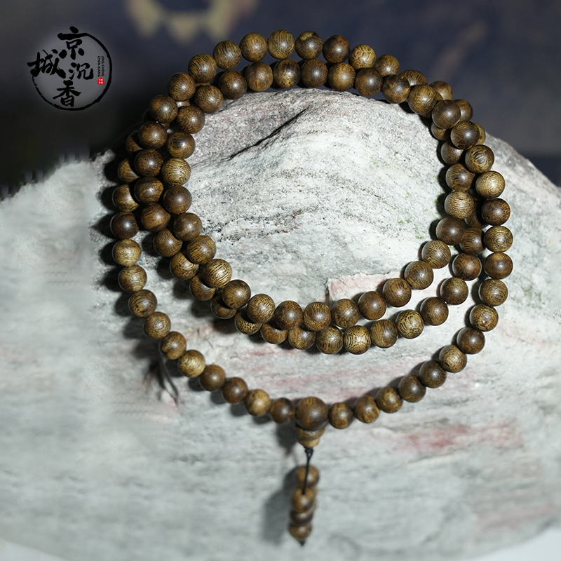 【京城出品】莺歌绿奇楠卡8 108颗手串（男士必入）