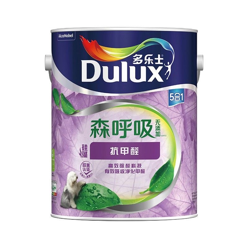 多乐士乳胶漆森呼吸硅藻抗甲醛五合一无添加墙面漆家用室内A8111
