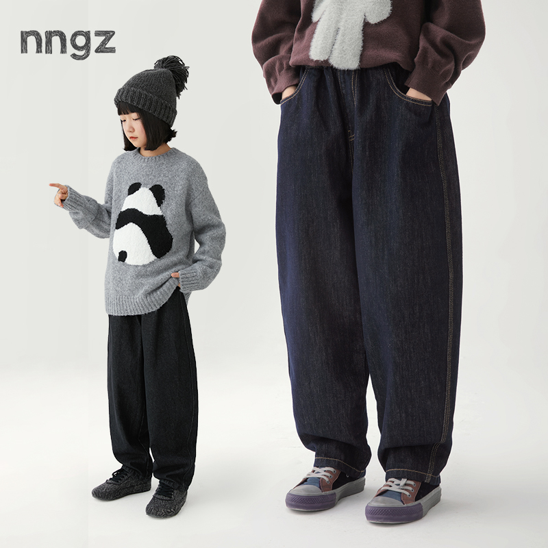 NNGZ秋季女童百搭牛仔裤宽松儿童萝卜裤童装洋气老爹裤B25CN1151H