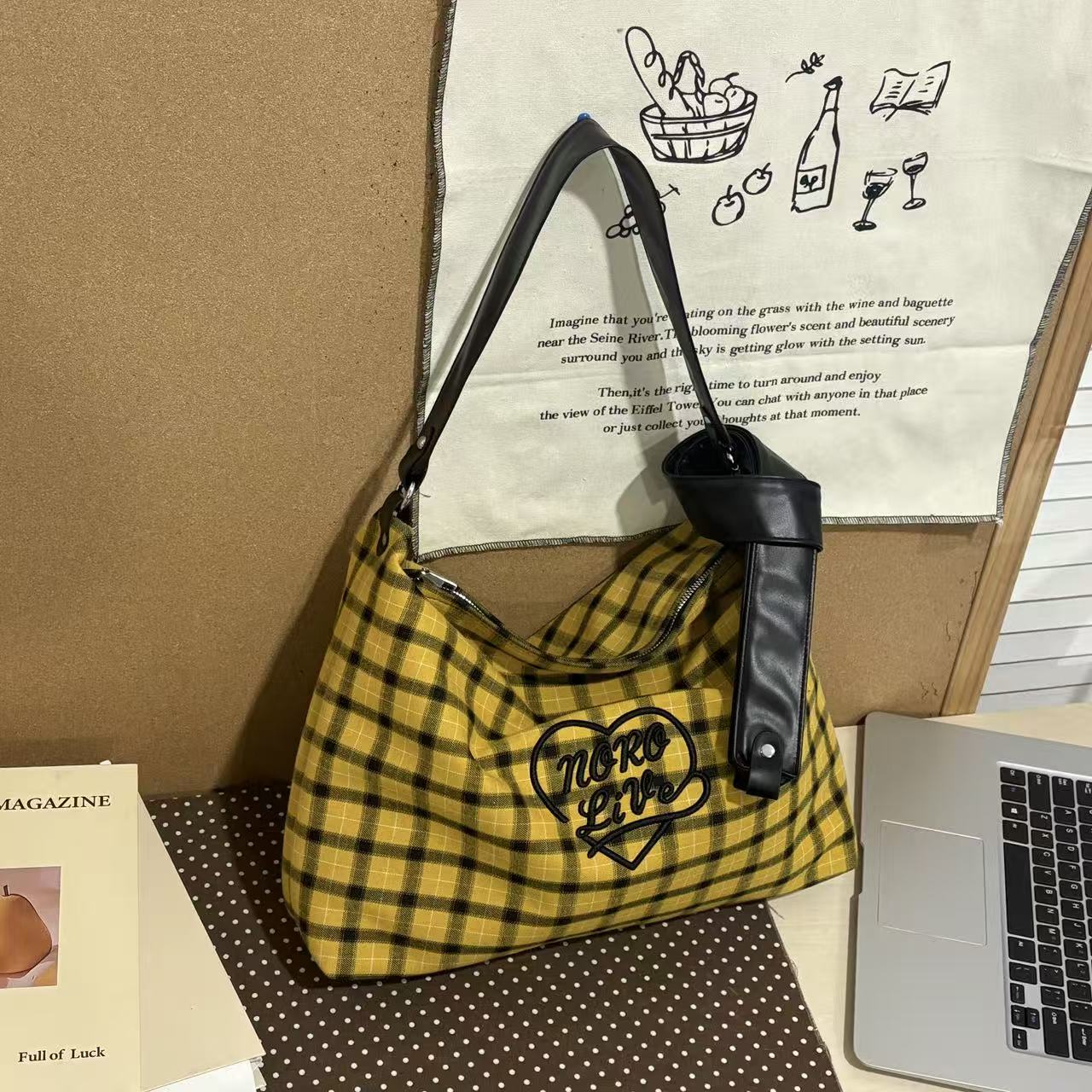  JuanJuan自制百搭单肩复古ins风托特包b087