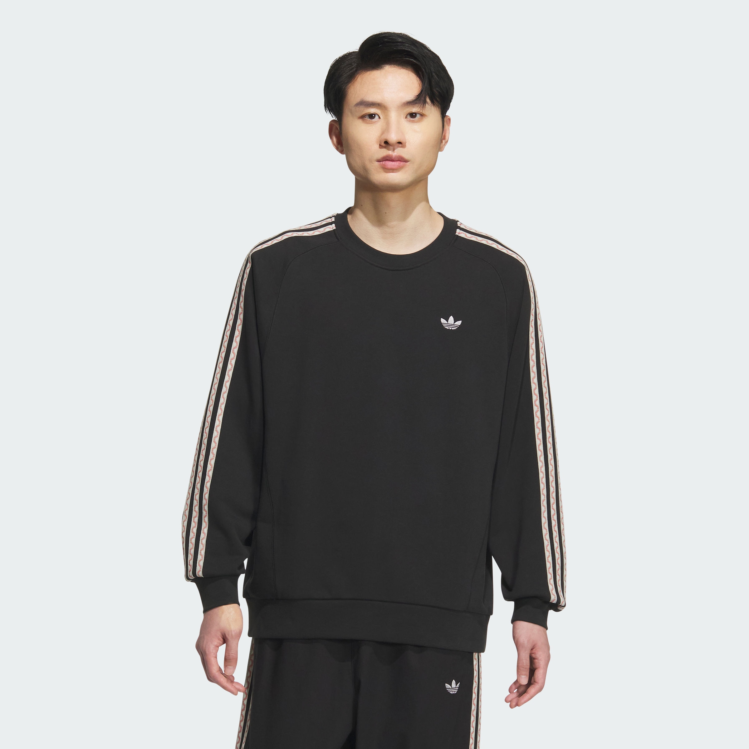 adidas/阿迪达斯中性风毛圈布复古休闲运动卫衣套头衫-KC0107