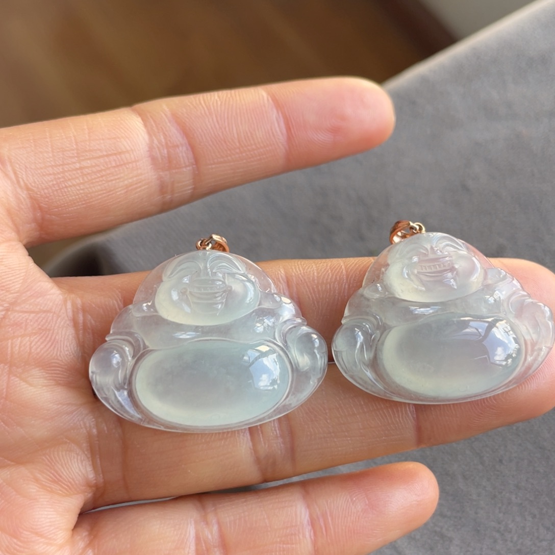 翡翠18K金镶嵌颈饰冰晴佛公