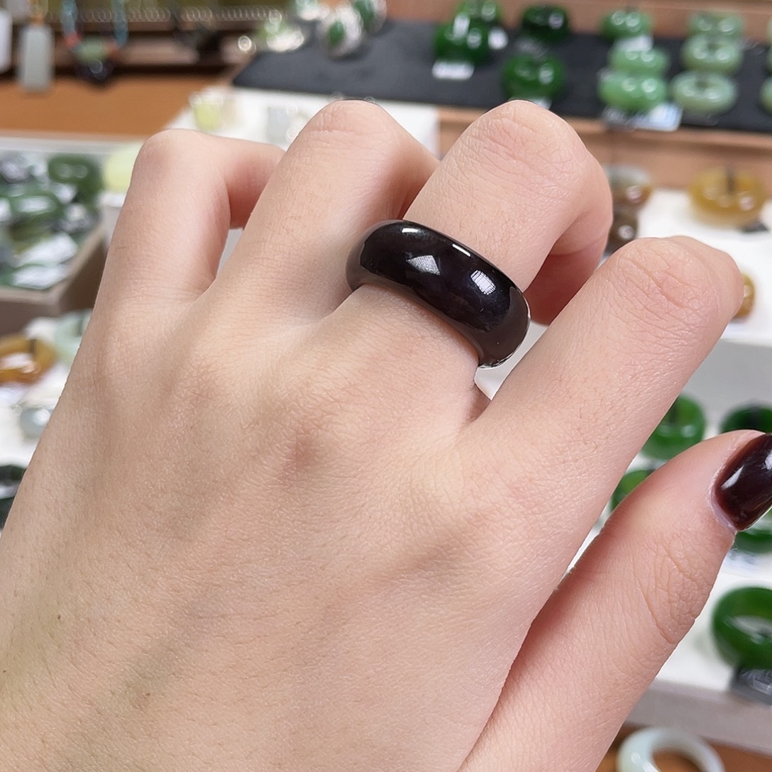 和田玉未镶嵌戒指19-内径17.2