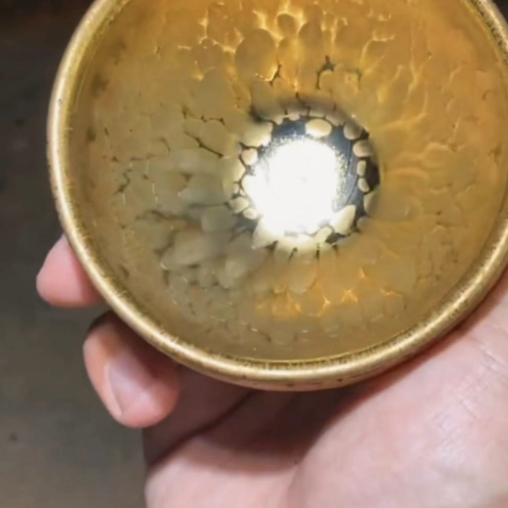 全金油滴茶盏主人杯瓷器陶瓷片1