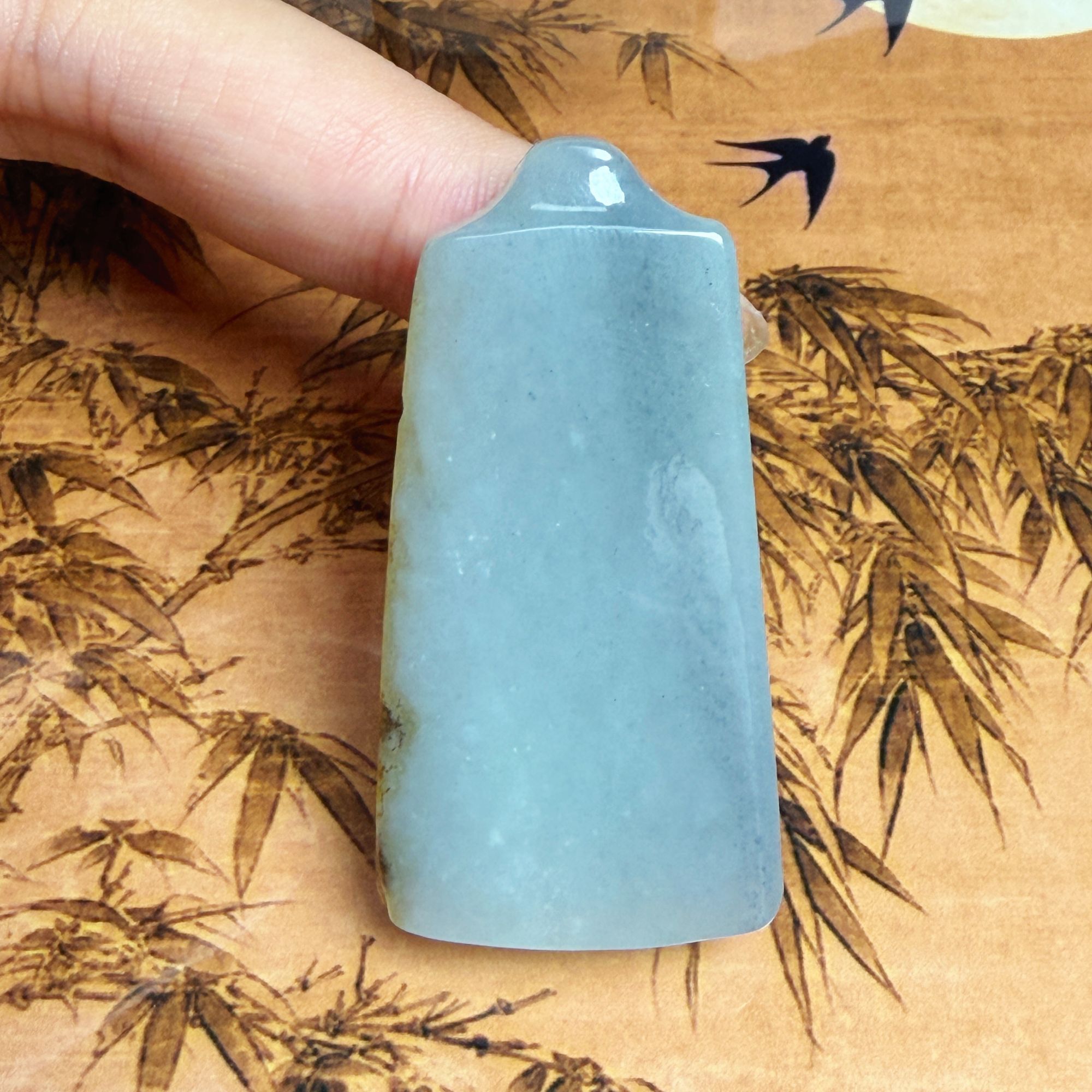 天然和田玉青花带糖无事牌吊坠男女通用精致百搭吊坠朋友生日礼物
