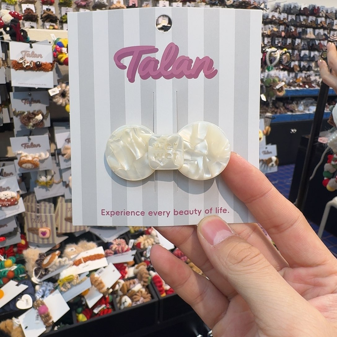白色蝴蝶结鸭嘴夹