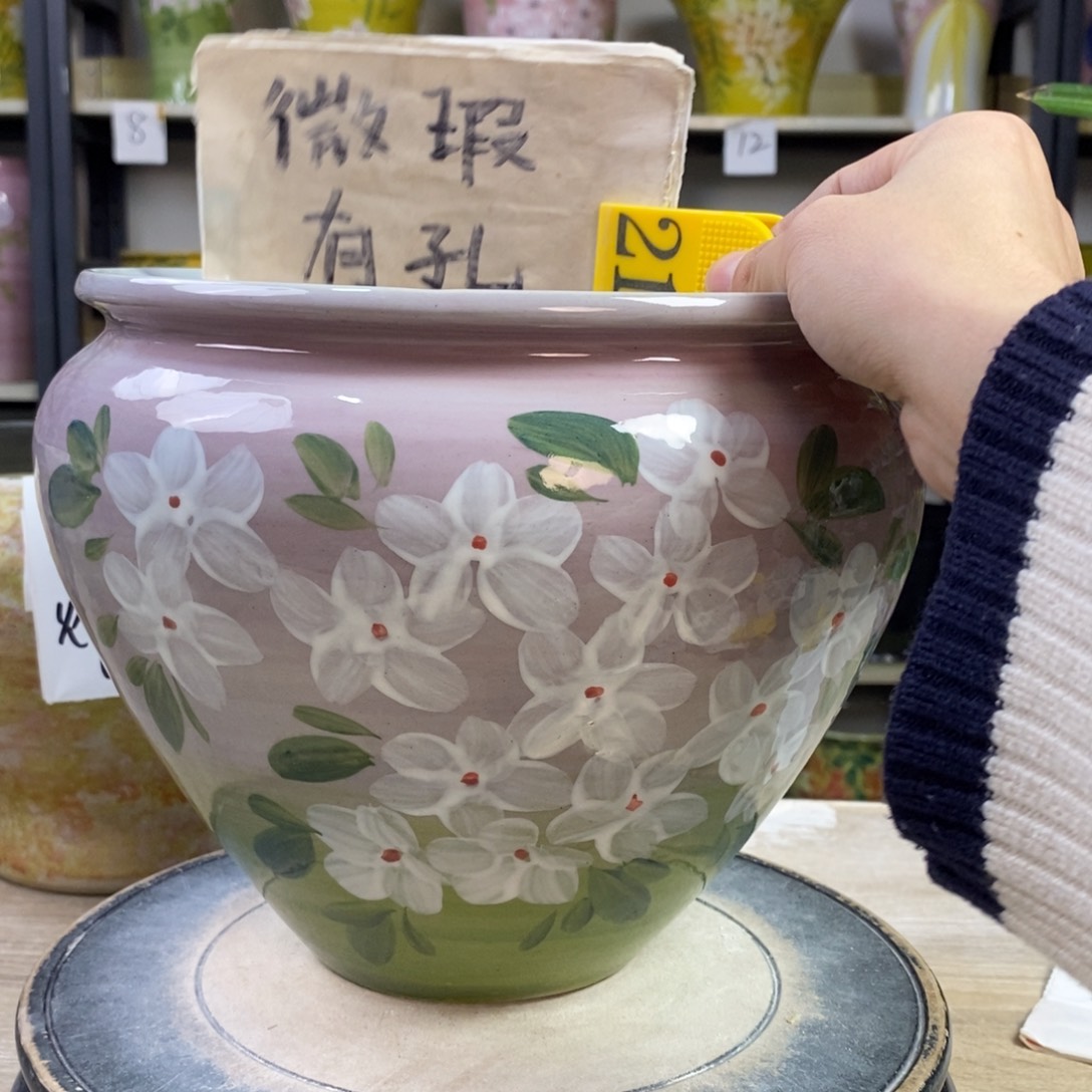 景德镇手工手绘陶瓷花盆