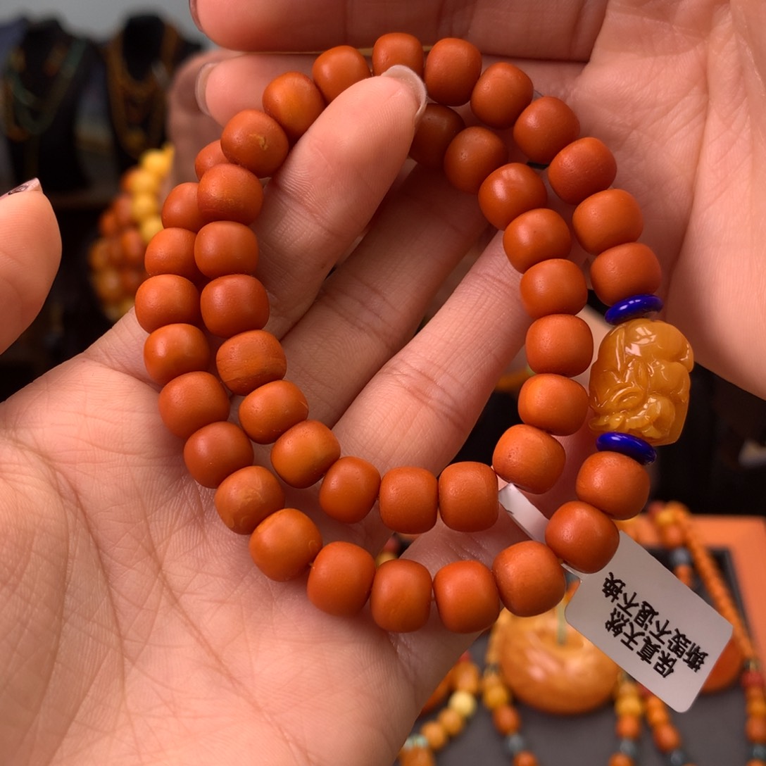 蜜蜡手串未镶嵌天然