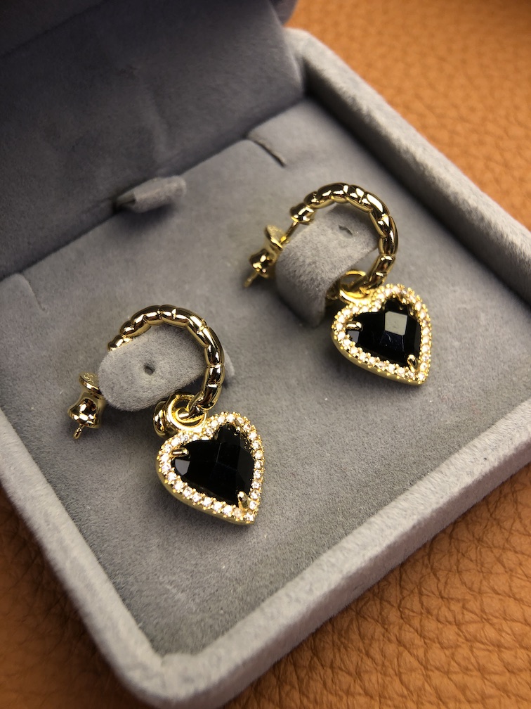 铜合金耳饰 A3775 FR★【钉字爱心】耳钉