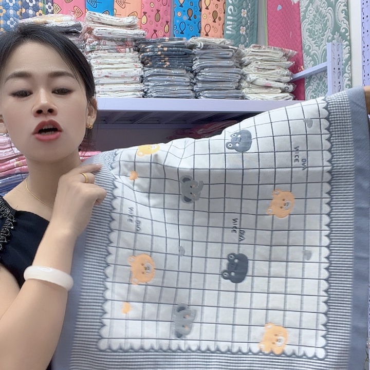 棉灰色熊头纯棉面料