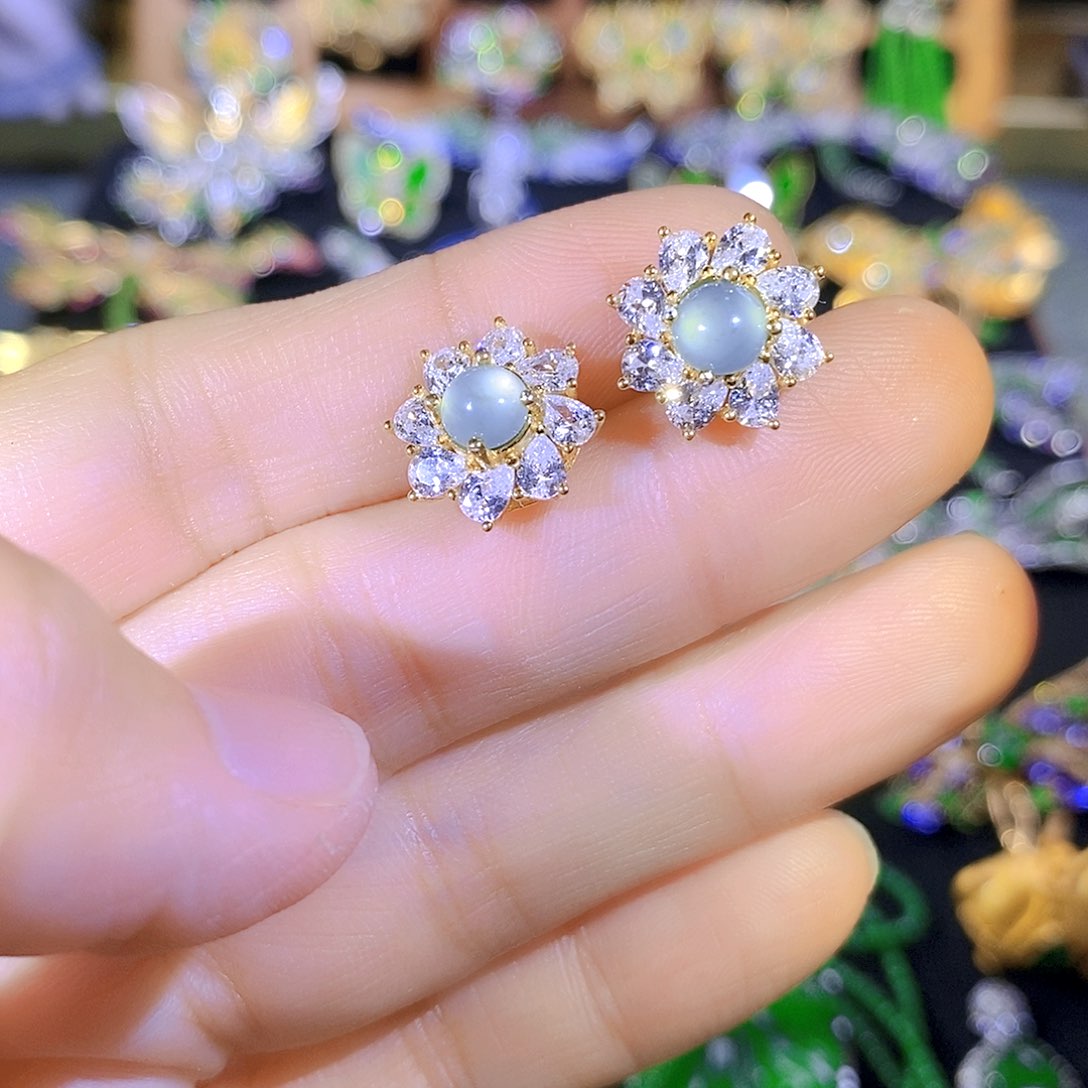 吊坠(不含链)银S925镶嵌翡翠