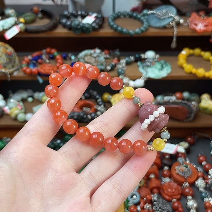 玛瑙/玉髓合金手链饰品