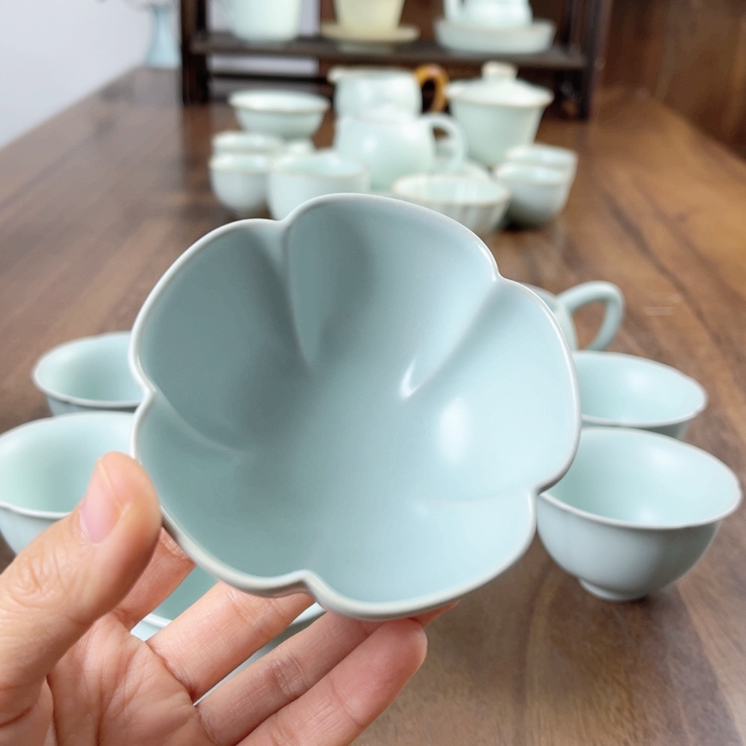 杯子喵*姐仙南汝窑仿古天青梅花呗