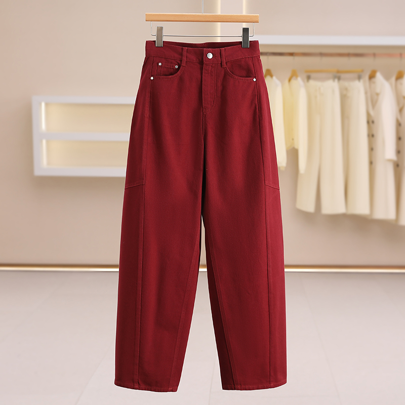 F6719-【香】高腰显瘦直筒裤水洗休闲牛仔裤#WYX58Z006