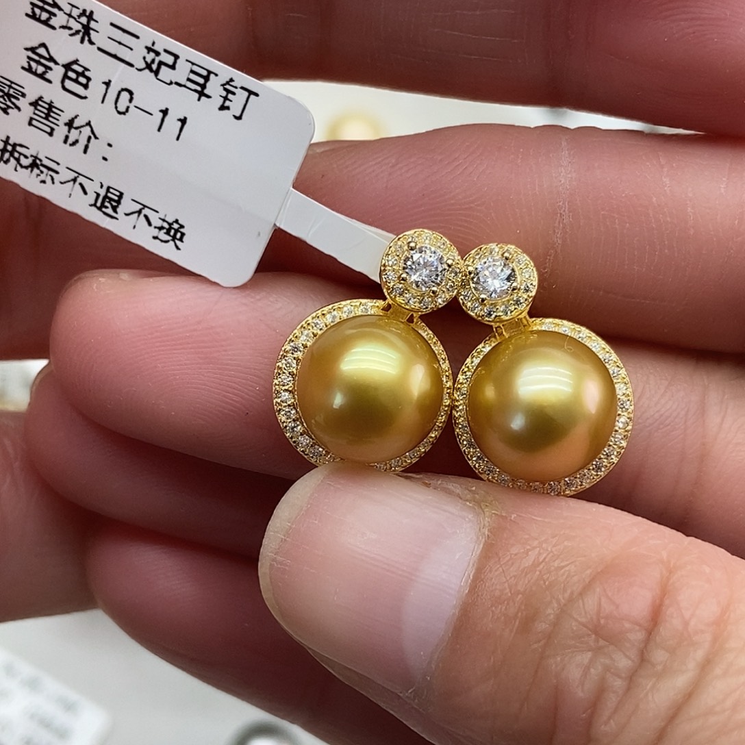 海水珍珠耳饰银S925镶嵌@@JE0017