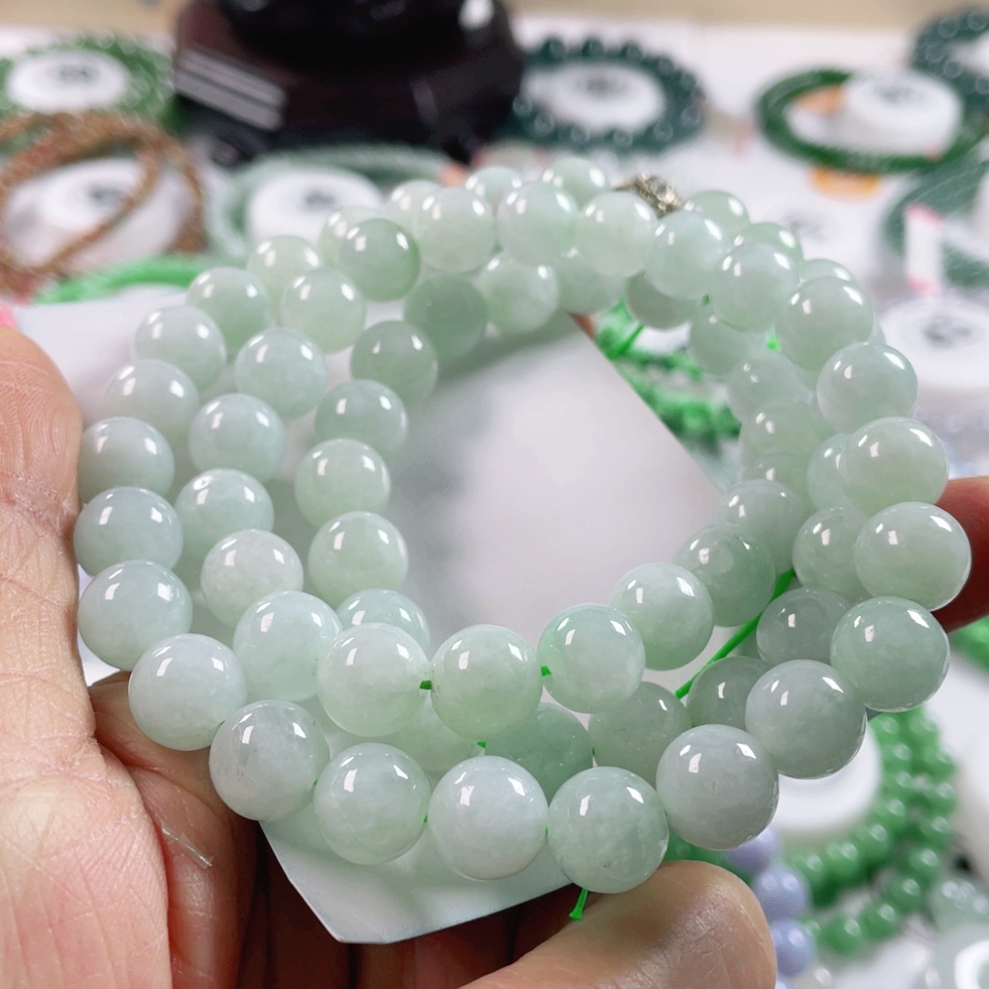 翡翠戒指未镶嵌天然翡翠项链10mm