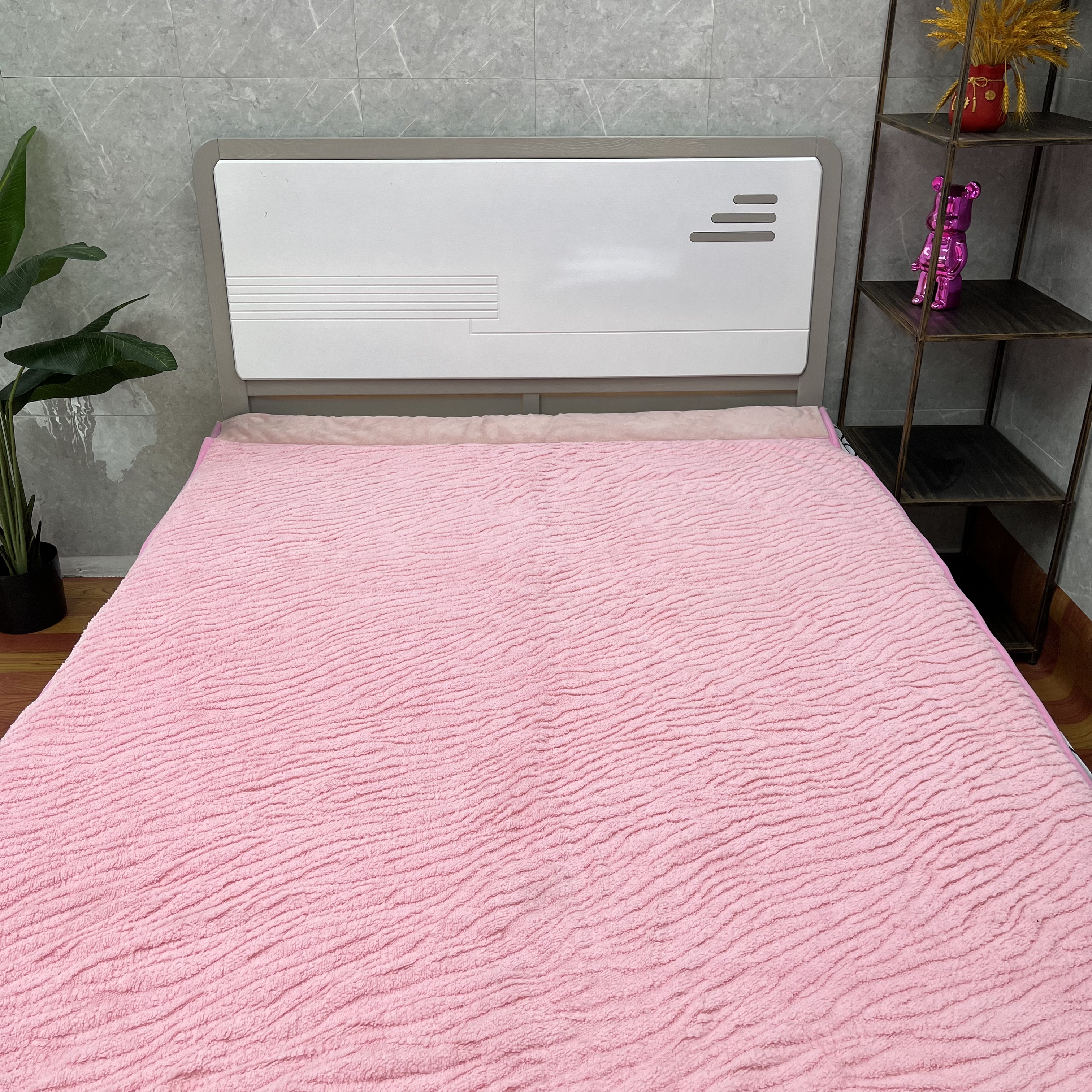 恒峰家纺【粉波浪被子】1.5*2.0简约加绒加厚可机洗被子