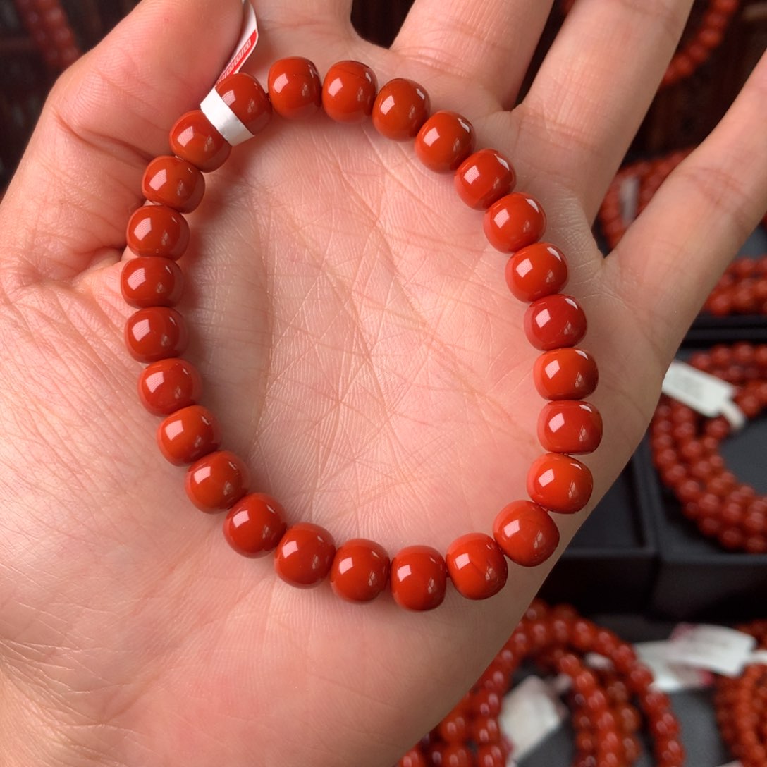 南红玛瑙手链未镶嵌小*唐8m手链糖