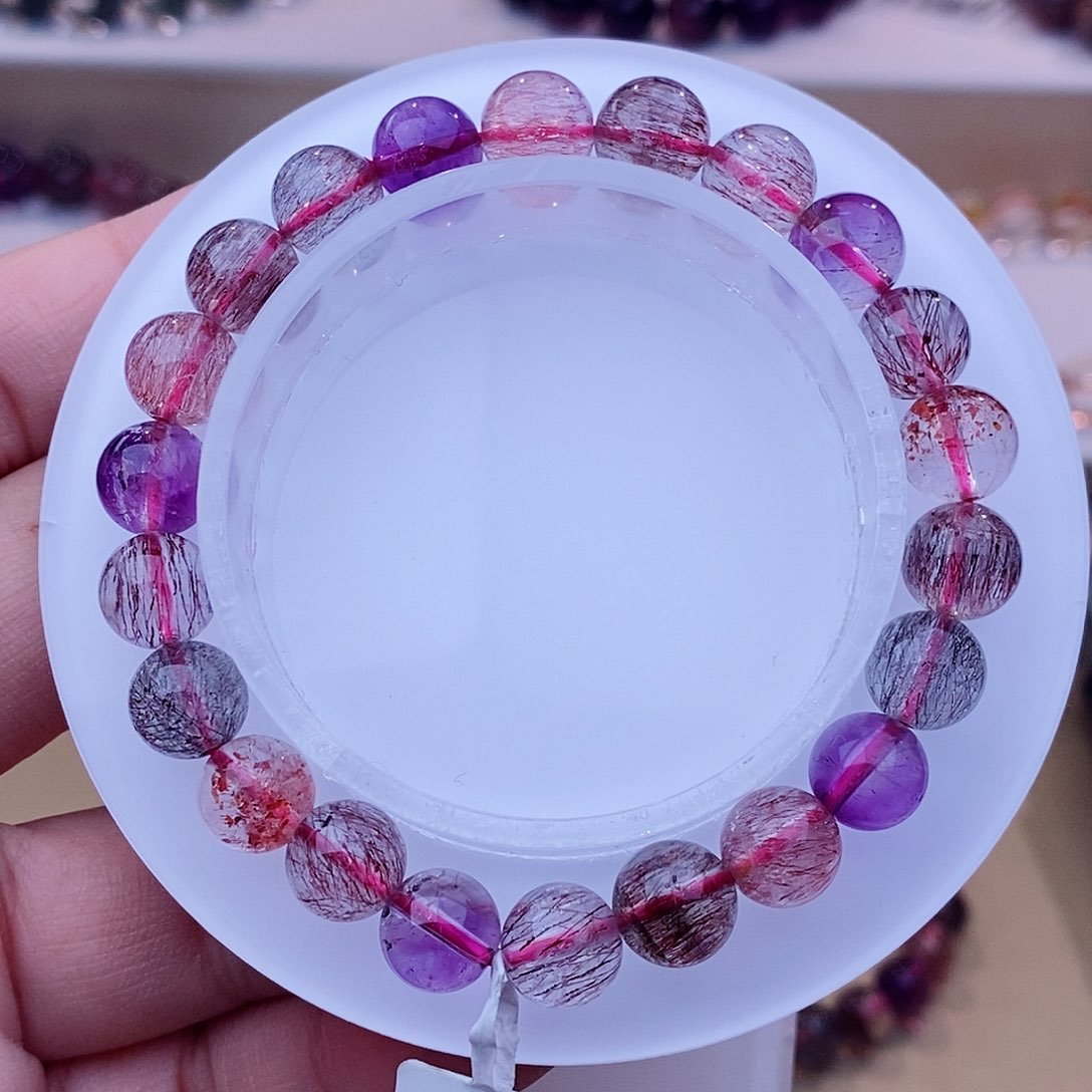 未镶嵌手链水晶黑加仑超七8+m